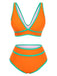 Ensemble bikini taille haute à bordure contrastée des années 1950