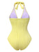 Maillot de bain dos nu texturé à anneau creux en U années 1950