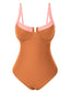 Maillot de bain une pièce à bretelles colorblock des années 1980