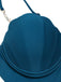 Maillot de bain ajouré à bretelles coquillages bleu sarcelle des années 1960