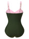 Maillot de bain évidé bouton une pièce années 1950