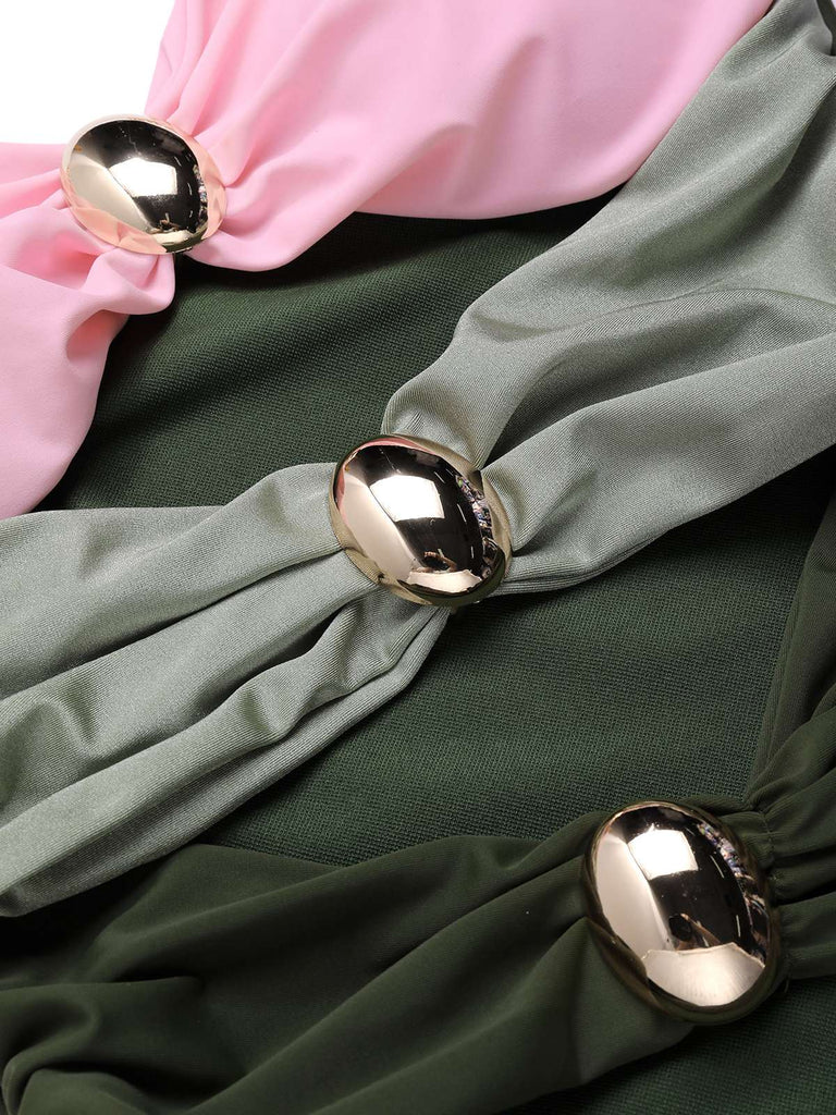 Maillot de bain évidé bouton une pièce années 1950