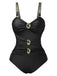 Maillot de bain évidé bouton une pièce années 1950