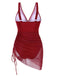 Maillot de bain une pièce transparent à cordon de serrage des années 1950
