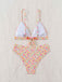 Ensemble bikini multicolore à petites fleurs liens dans le dos années 1950