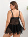 [Grande Taille] Ensemble tankini en dentelle patchwork bohème noire années 1950