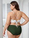 [Grande Taille] Ensemble bikini fleuri à lacets vert années 1950