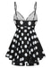 Robe de bain une pièce noire à pois des années 1950
