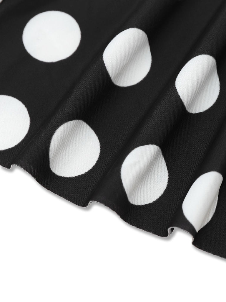 Robe de bain une pièce noire à pois des années 1950