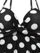 Robe de bain une pièce noire à pois des années 1950