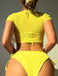 Ensemble bikini à cordon et haut transparent style tropical années 1960