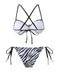Ensemble bikini noir et blanc à rayures zébrées et étoiles de mer années 1950