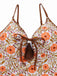 Maillot de bain une pièce kaki motif floral des années 1950