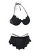 Ensemble bikini noir ailes de chauve-souris gothiques années 1980