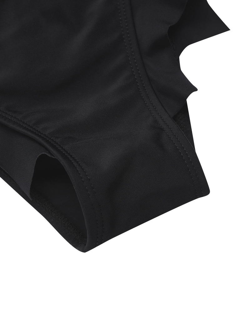 Ensemble bikini noir ailes de chauve-souris gothiques années 1980