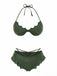 [Prévente] Ensemble Bikini Gothique Uni Ailes de Chauve-Souris Vert Années 1980