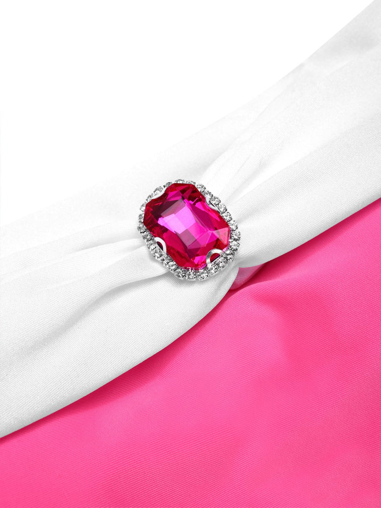 Ensemble bikini princesse bijoux rose années 1970