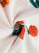 Cache-maillot beige à motifs de plantes et de fleurs des années 1960