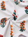 2PCS Maillot de bain à bretelles fleuries 3D et cache-maillot blanc des années 1960