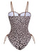 Maillot de bain léopard marron cordon de serragedes années 1940