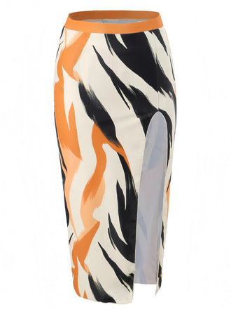 Cache-maillot kaki à fentes hautes style artistique années 1960