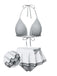 Maillot de bain dos nu carreaux vichy gris et blanc nnées 1940