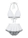 Maillot de bain dos nu carreaux vichy gris et blanc nnées 1940