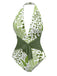 [Prévente] Maillot de Bain une pièce végétaux vert années 1960
