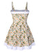 Robe de bain à reliure marguerites à bretelles années 1950