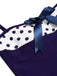 Robe de bain dos nu patchwork à pois bleus années 40