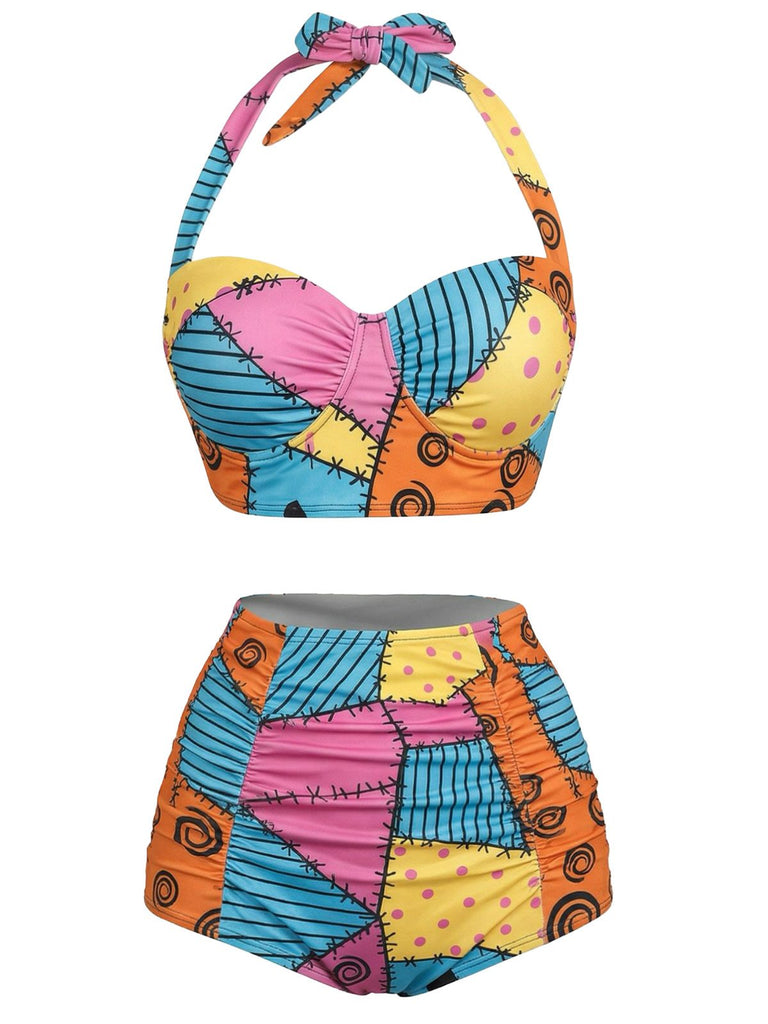 Maillot de bain imprimé chauves-souris années 1950