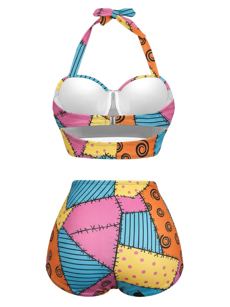 Maillot de bain imprimé chauves-souris années 1950