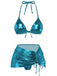 Ensemble bikini métallisé uni à bretelles années 1970