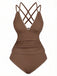 Ensemble De Tankini Colorblock Col V Profond Dos Épinglé Année 1940