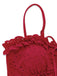 Ensemble tankini rouge à volants brodés années 60