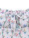 Maillot de bain volants fleurs carré blanc 1970s