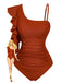 Maillot de Bain Une Pièce à Col Asymétrique et Volants Années '40