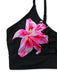 Set Tankini Noir à Fleurs avec Boucle en Métal Années '40 5