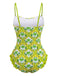 Maillot de bain imprimé cocotier tropical années 1960