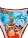Ensemble bikini licou fleurs léopard et paréo 1950s
