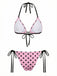 Ensemble bikini en dentelle à pois roses 1940s