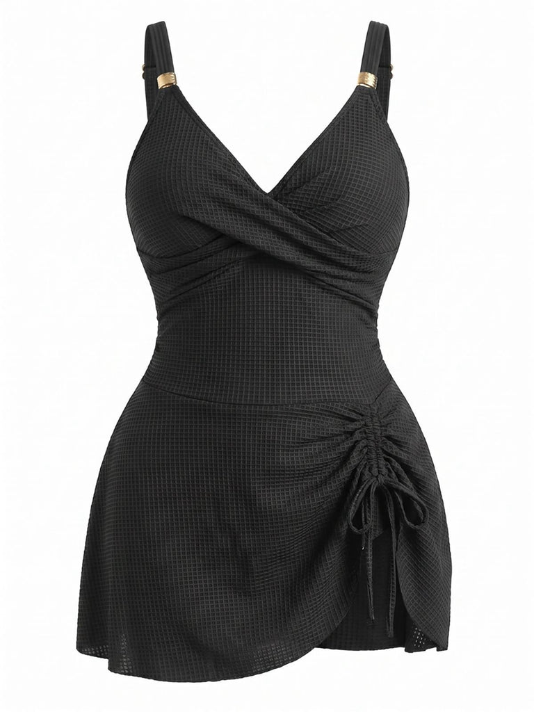 [Grande Taille] Maillot de bain une pièce côtelé années 30