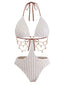 Maillot de Bain Uni Métal Chaîne Découpé Années 1930