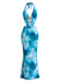 Robe Cache Maillot Longue Bleu Ciel Tie-Dye Halter à Découpes et Dos Nu Années '80 5