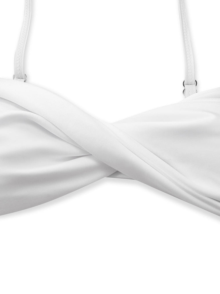 Maillot de Bain Rose en Satin-Finish Blanc Années 1950 6