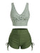 Rayé Croisé Drawstring Ensemble Tankini Années 1950 4