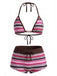 Maillot de Bain Halter Rayures Rose Années 1950