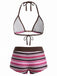 Maillot de Bain Halter Rayures Rose Années 1950