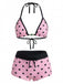 Maillot de Bain Jaune Halter à Pois Années 1950