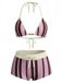 Tie Halter Perlé à Pois Maillot de Bain Set Années 1950 4
